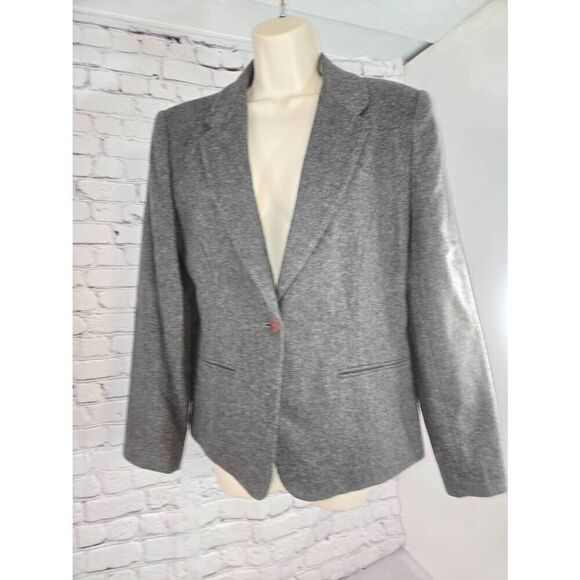 Adolfo Studio Vintage Women's Size 10 Grey 100% Wool Blazer - Picture 1 of 5